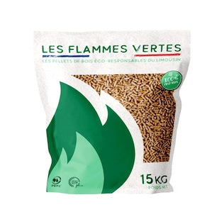 Holzpellets „Flammes Vertes“ – 65 Säcke, 975 kg