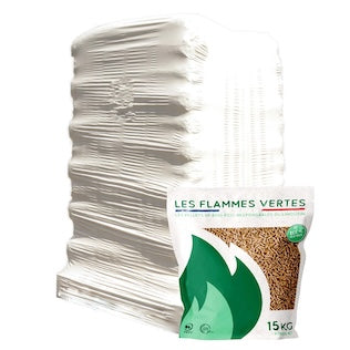 Holzpellets „Flammes Vertes“ – 65 Säcke, 975 kg