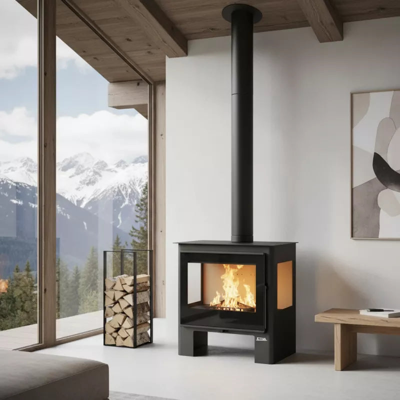 Holzofen Shiva mit 3 Sichtscheiben – 10 kW