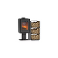 Holzofen Domino mit Standfuß und 3-stufigem Holzlager – 8,5 kW